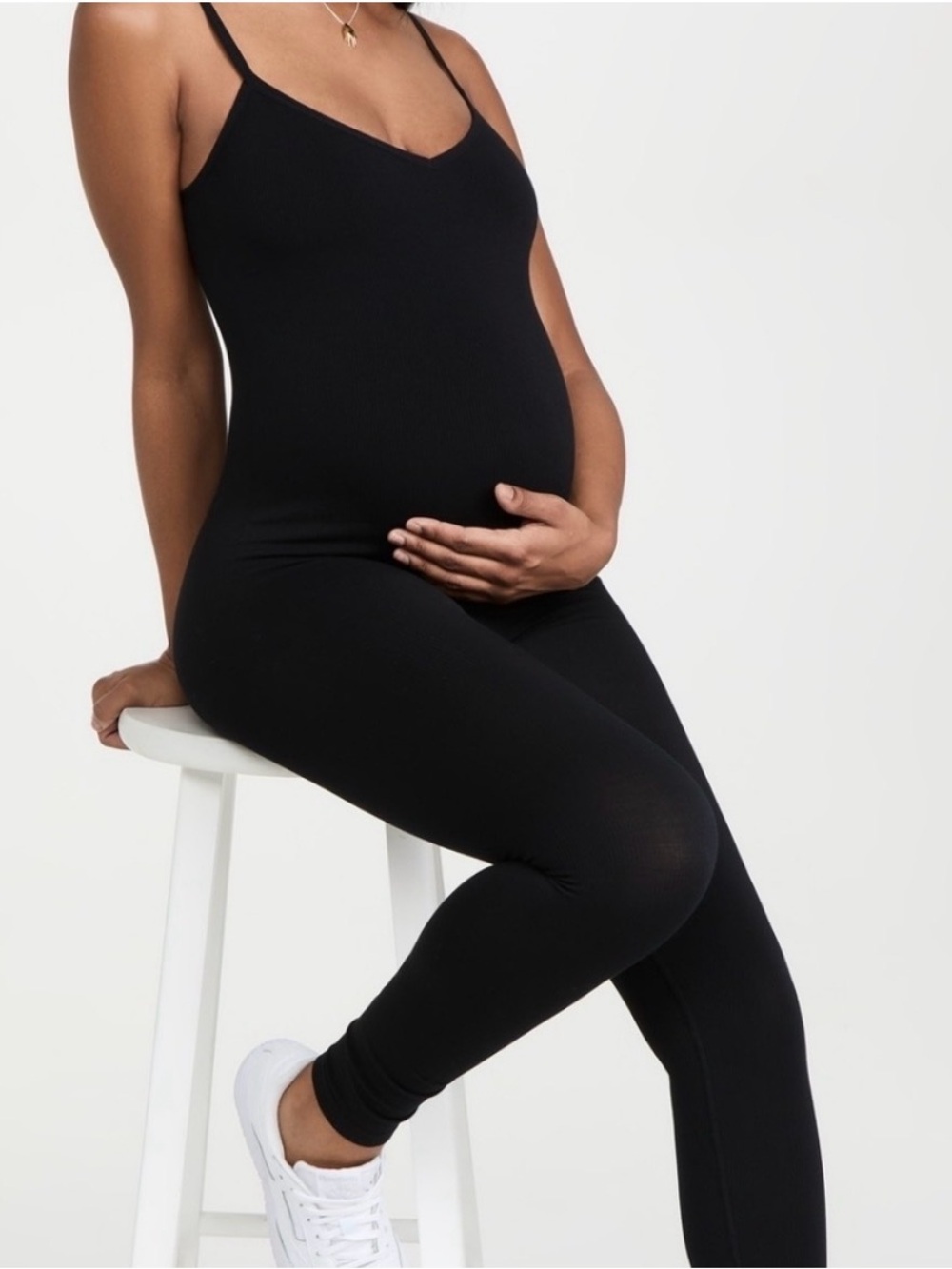 Hatch The Body Rib Unitard Ribbed Jumpsuit Maternity Size Small Black